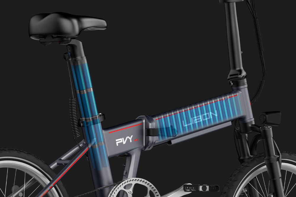 PVY LIBON Folding Mini E-bike (bike to work scheme/cycle to work scheme ireland) - 36V 20.4Ah Lithium Battery <br> Equipped with a substantial 20.4Ah battery capacity and a responsive torque sensor, this electric bike promises to exceed your expectations. It offers an extraordinary range of up to 260km, enabling you to embark on long-distance journeys with confidence and ease.<br> The bike's intelligent torque sensor works in tandem with the powerful battery to optimize energy use, ensuring that every pedal stroke is met with just the right amount of motor assistance. This synergy between technology and performance liberates you for a seamless long-distance travel experience, free from range anxiety.