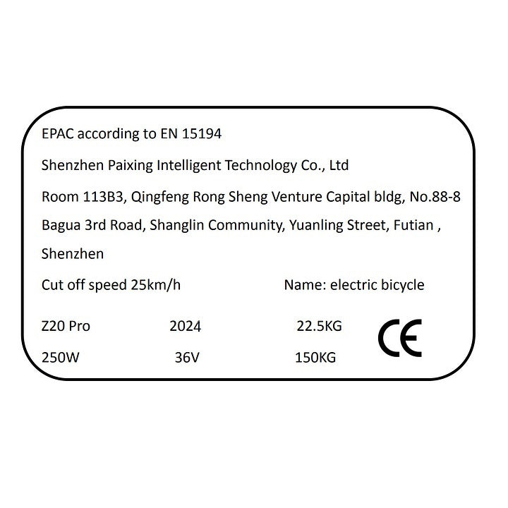 CE Sticker – PVY E-BIKE